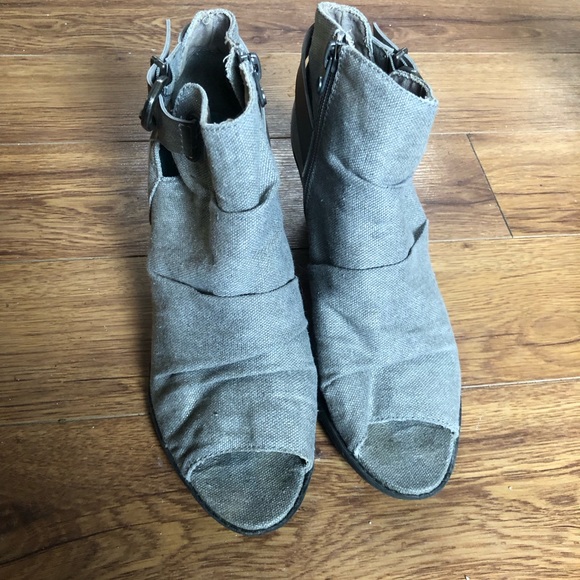 Blowfish Canvas Peep Toe Booties - Picture 4 of 8